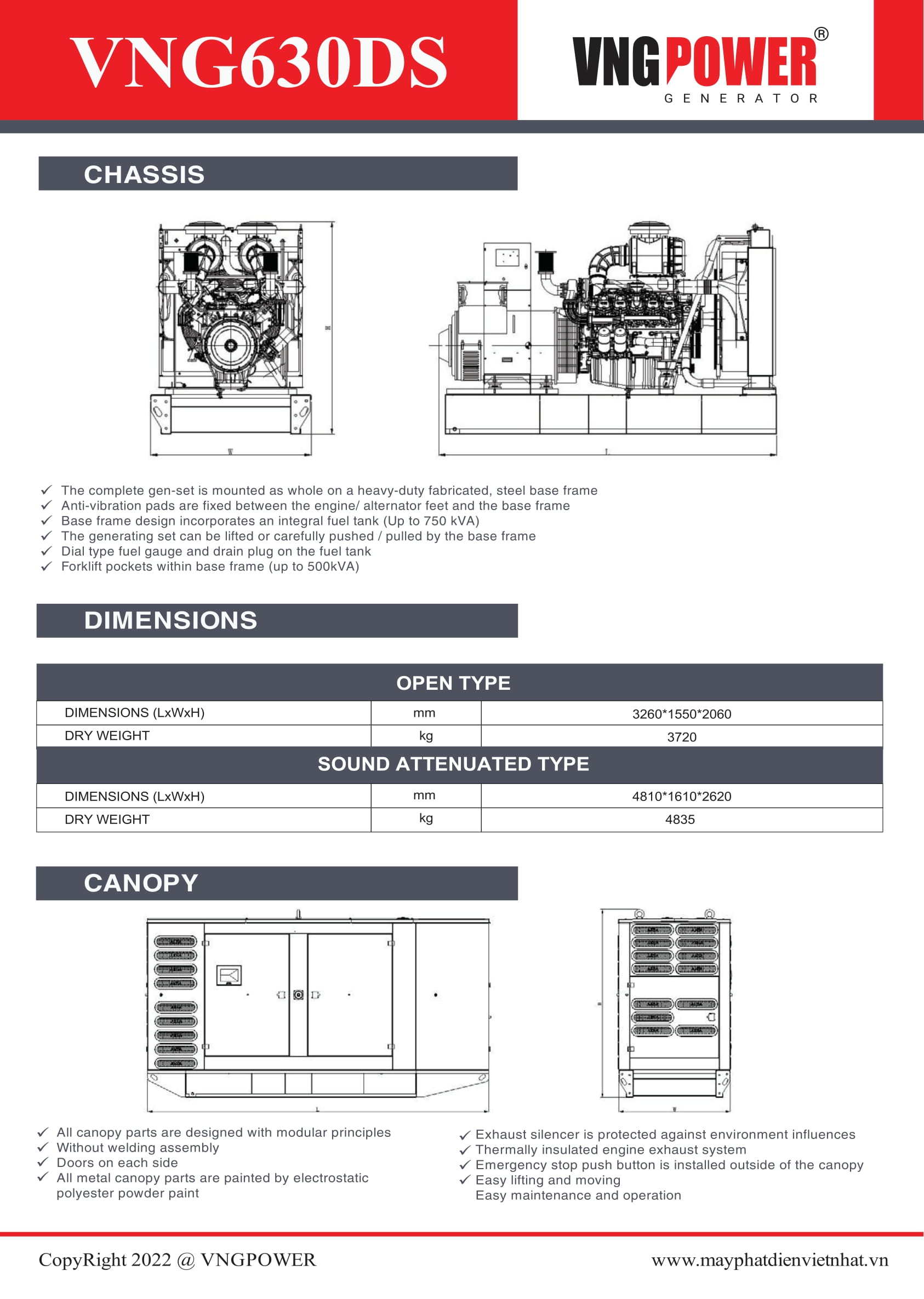CATALOGUE MÁY PHÁT ĐIỆN DOOSAN 630KVA