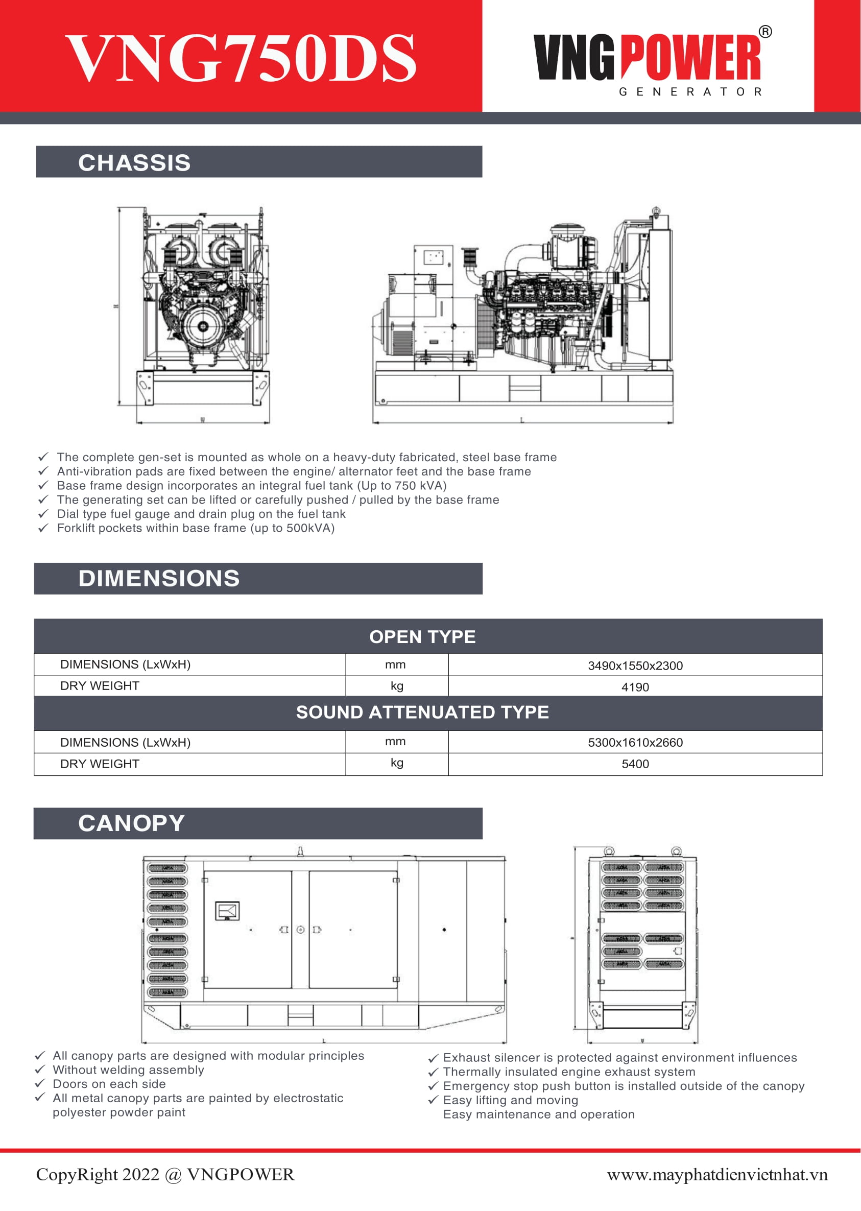 XEM CHI TIẾT CATALOGUE MÁY PHÁT ĐIỆN DOOSAN 750KVA – VNG750DS